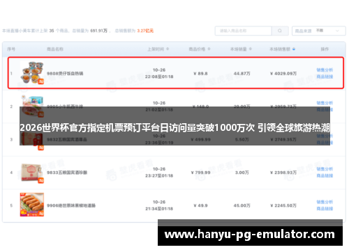2026世界杯官方指定机票预订平台日访问量突破1000万次 引领全球旅游热潮